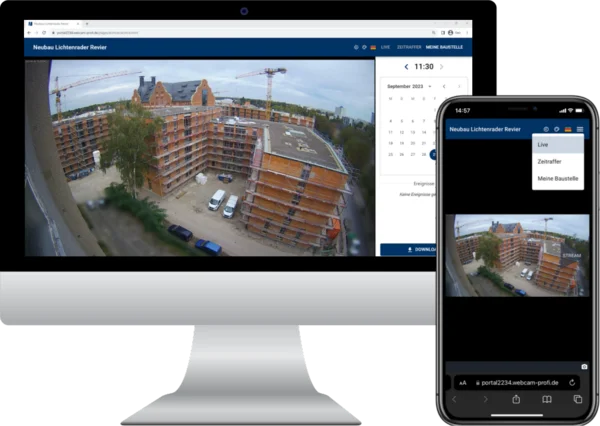 BauTV+ showing GDPR-compliant blurred footage