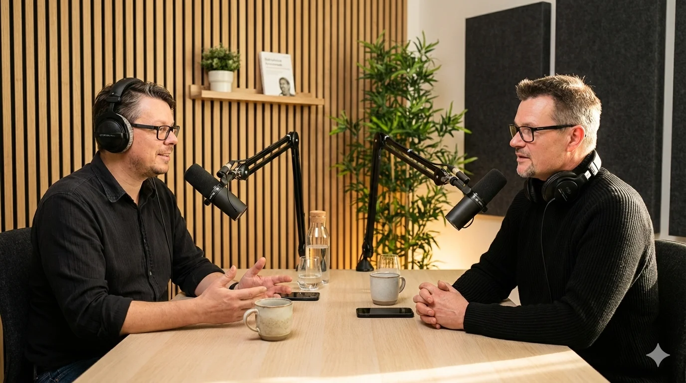 Podcast on body cams and construction site cameras — cover image from the studio
